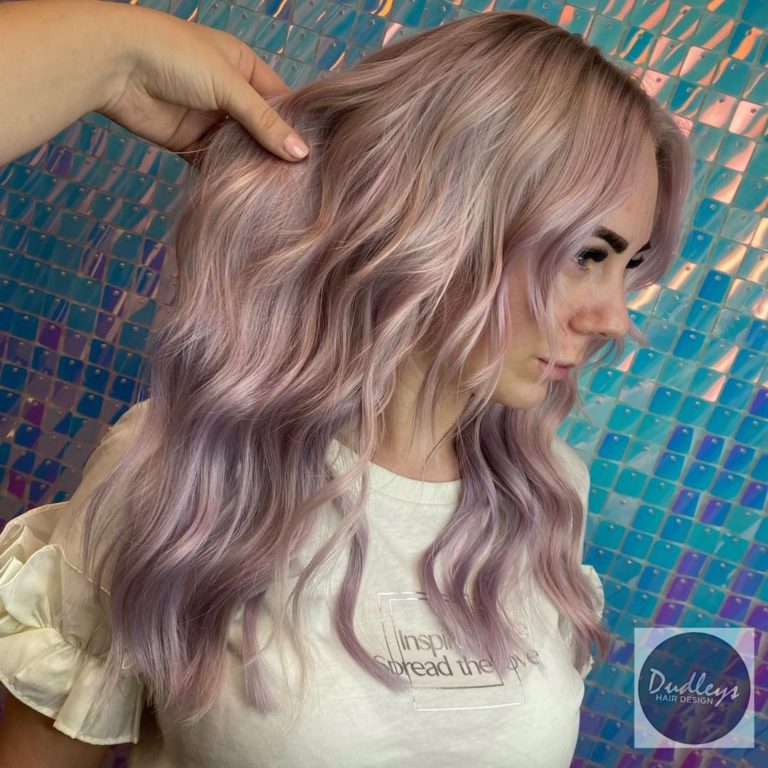 BLUSH PINK HAIR COLOUR AT DUDLEYS HAIRDRESSERS IN BULWELL 